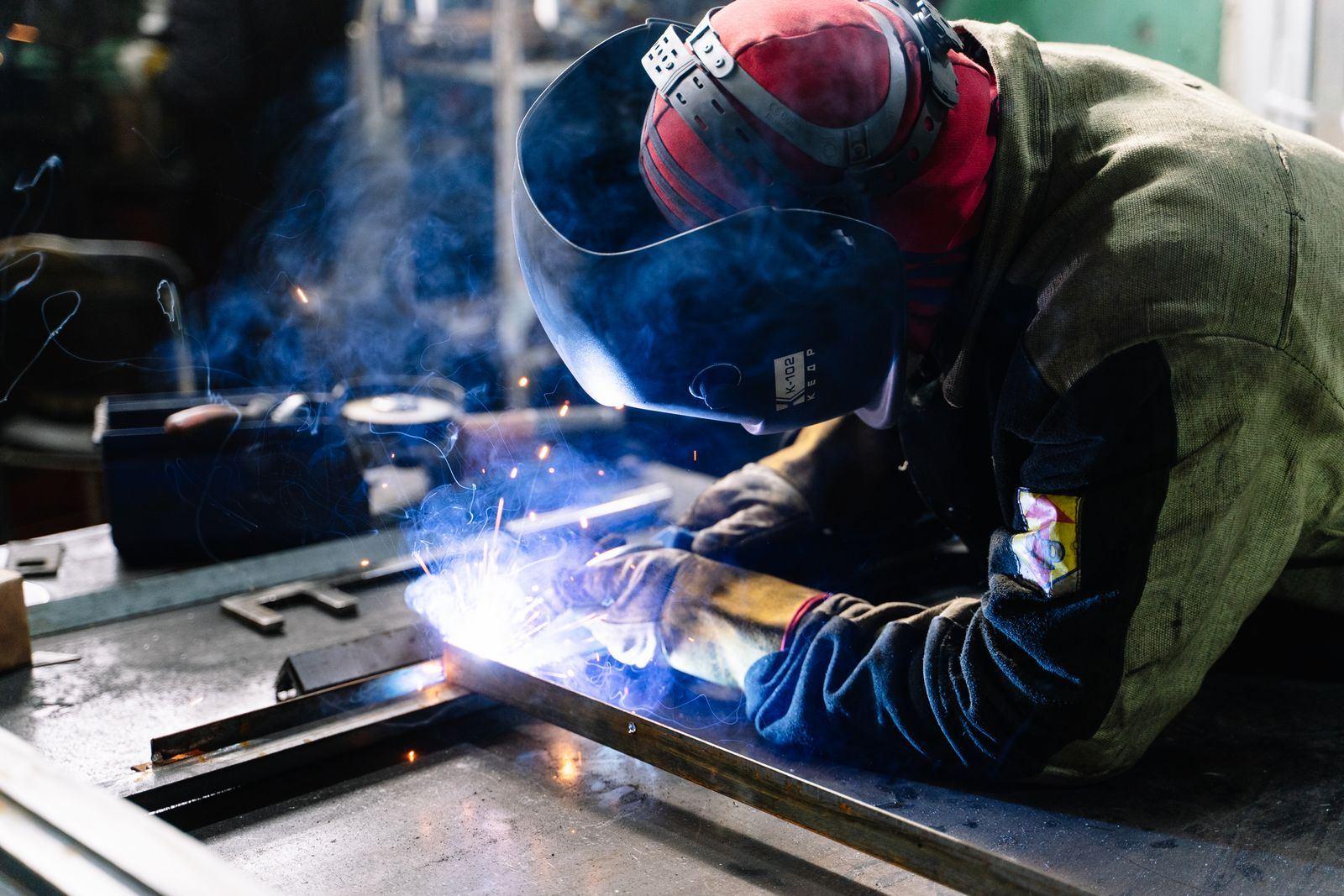 Representative photograph of a fabricated metal frame being welded