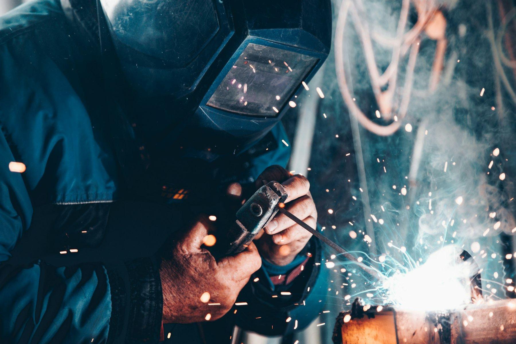 Representative photograph of arc welding on a metal component